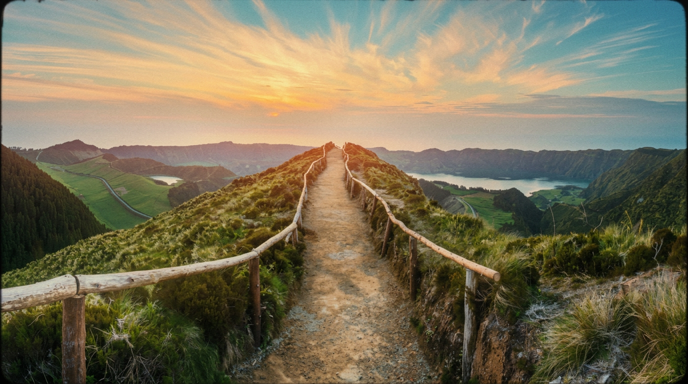 Day two — sunset on the crater rim above Sete Cidades.