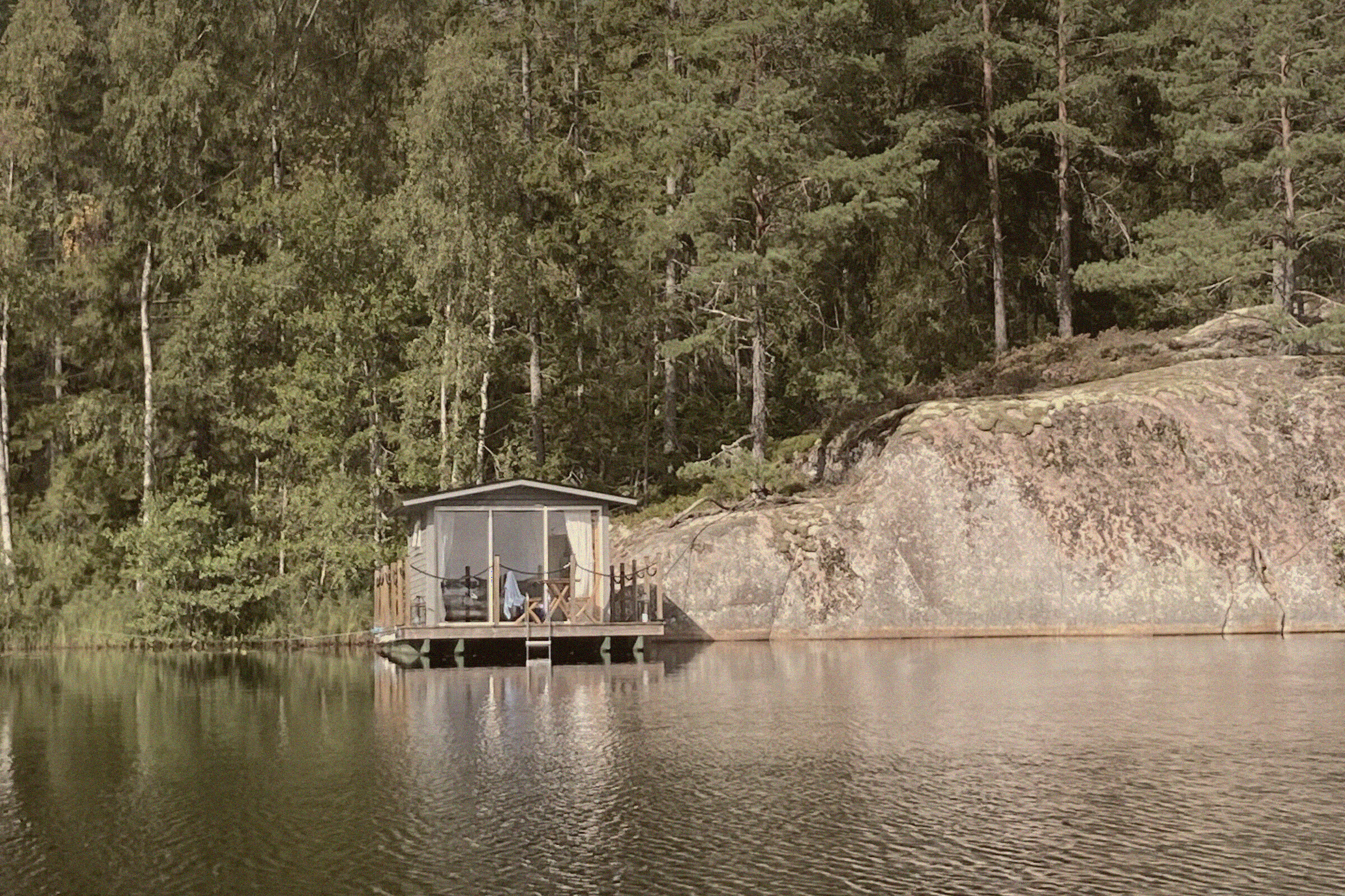 A Floating Cabin in the Forest — Sweden