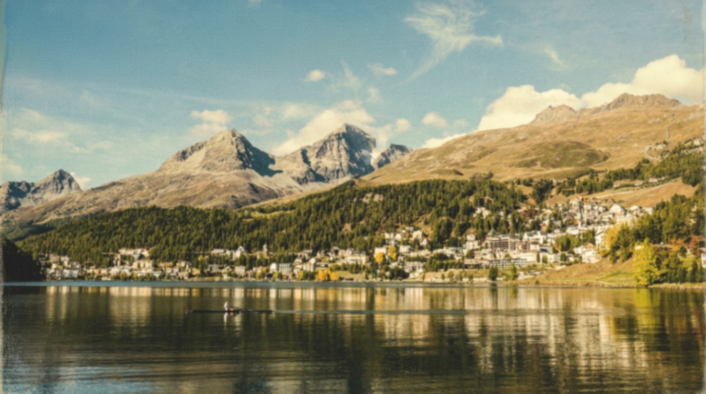 Day one — Lake St. Moritz in the clear mountain light.