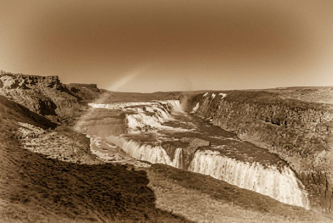 Day two — Gullfoss roaring through the canyon on the Golden Circle.