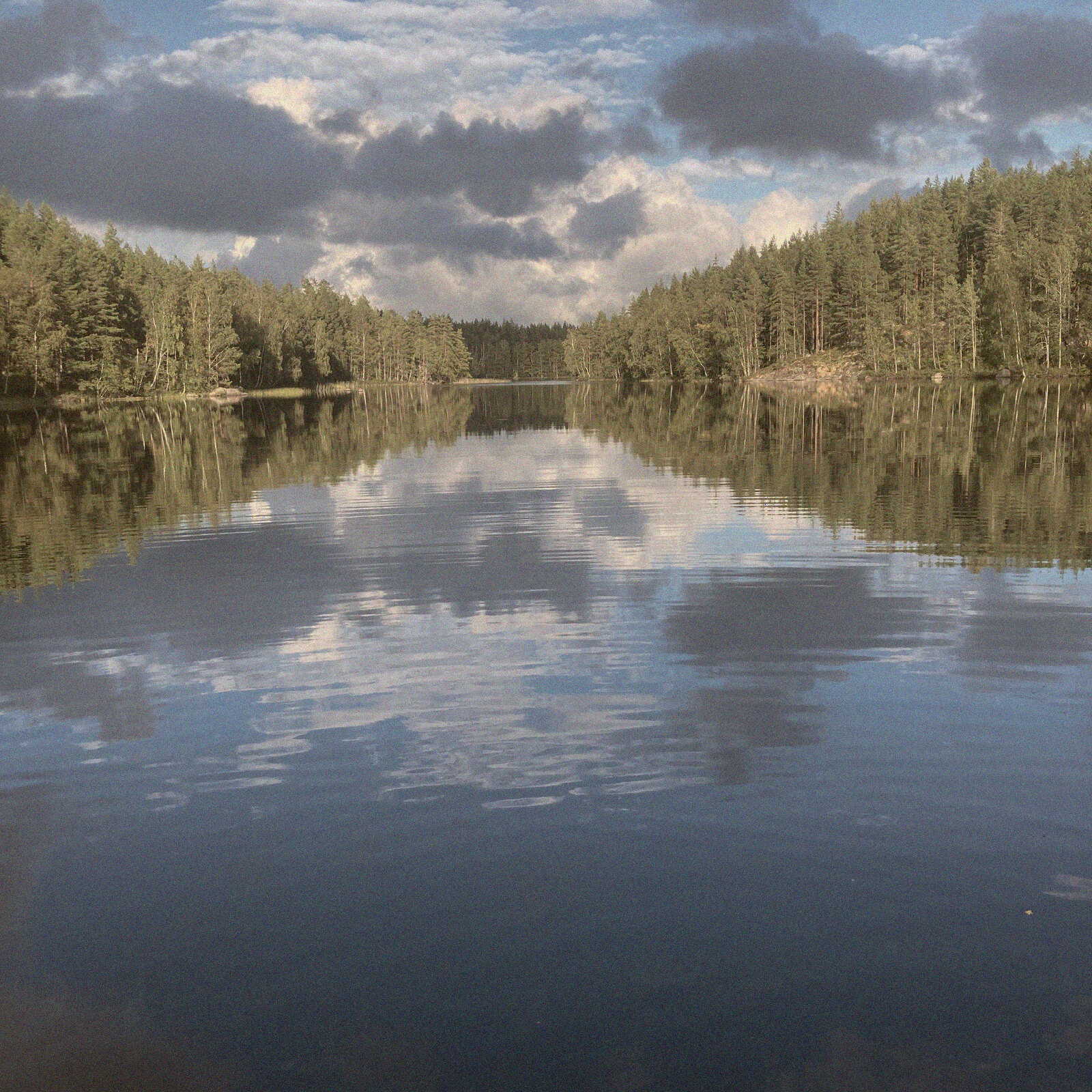 The private lake at Sommarhagen, still as glass.