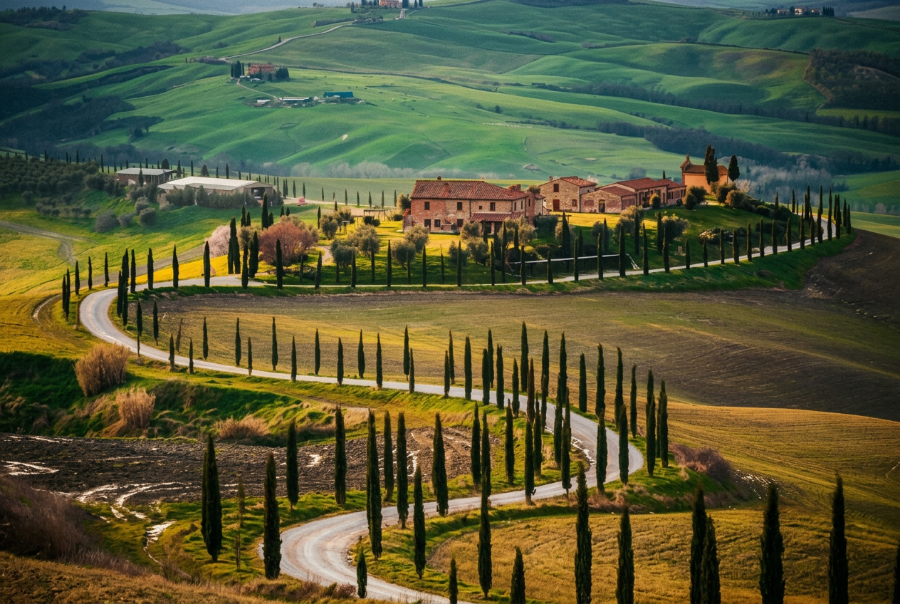 Day two — Pienza and Montalcino in golden Tuscan light.